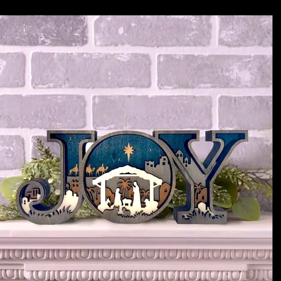 Nativity Scene “JOY” Wooden Christmas Tabletop Decor by AJ  SouthernCharm - Picture 1 of 2
